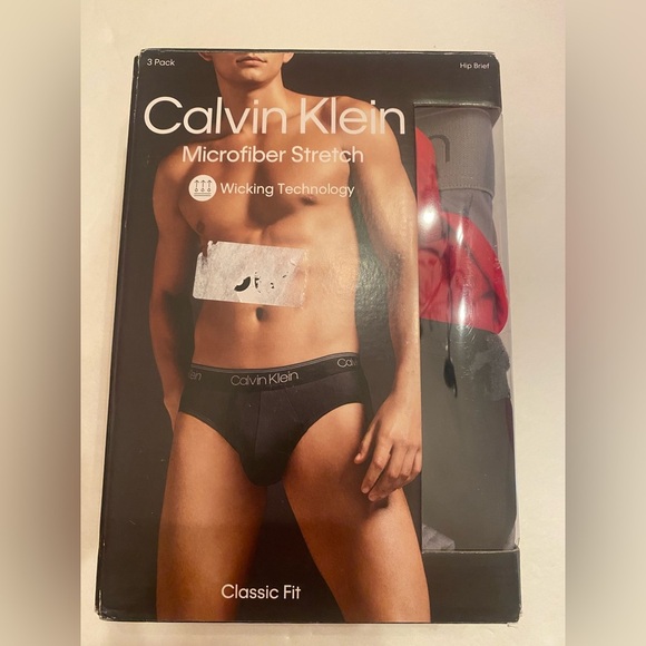 CALVIN KLEIN Men's 3 Pair Microfiber Stretch Hip Briefs Size Small 28-30 - Picture 1 of 5